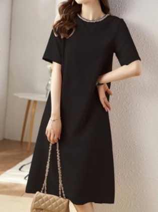 ワンピース デート モテアイテム ミモレ丈 ラウンドネック 可愛い きれいめ 上品 おしゃれ かっこいい 可愛い ラブリー キュート ガーリー クール モード系 セクシー エレガント 存在感 10,422円