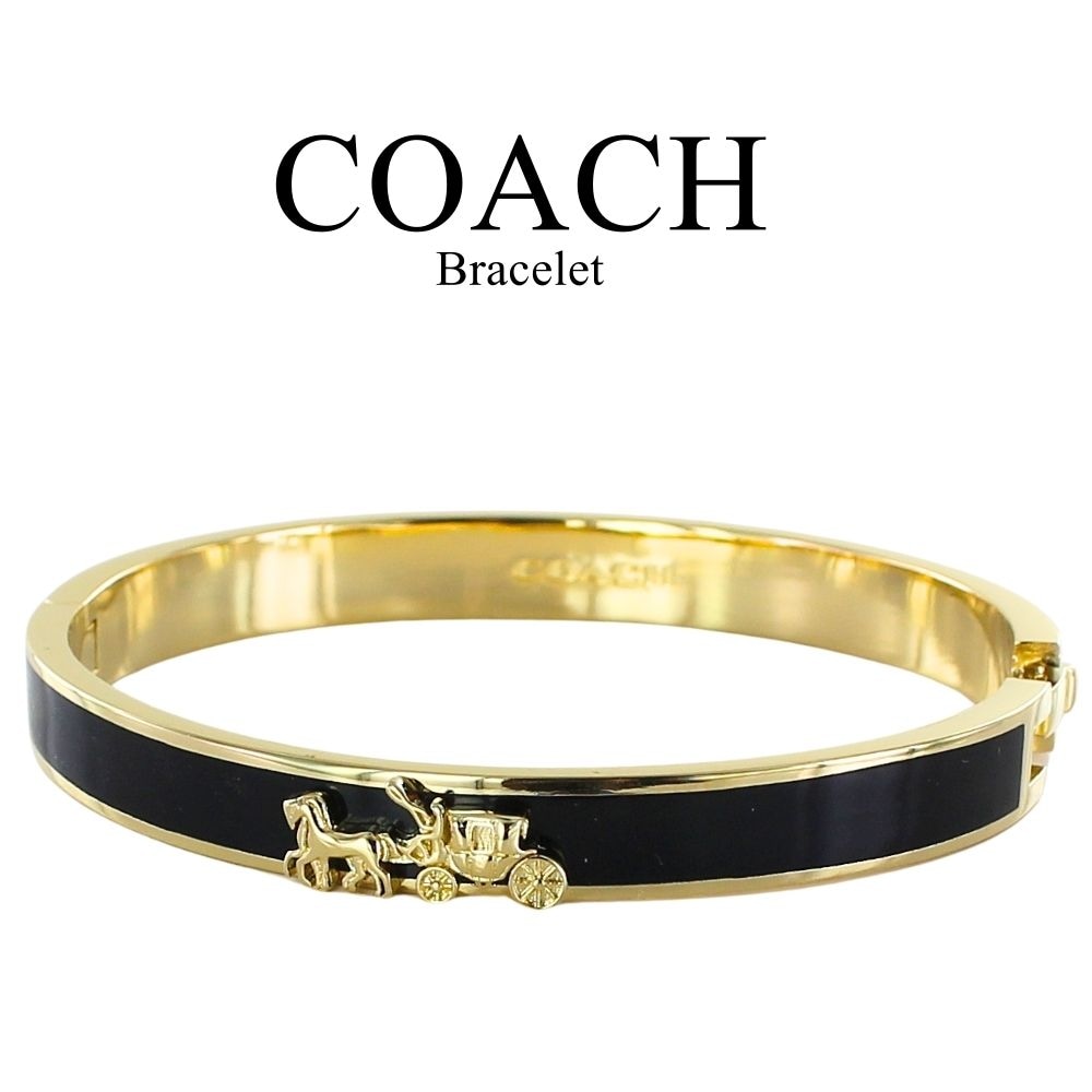 コーチ バングル ブレスレット レディース ブランド ブラック ゴールド 大人 かわいい 馬車ロゴ おしゃれ シンプル 誕生日プレゼント 女性 結婚式 結婚記念日 プレゼント お祝い ギフト ジュエリ