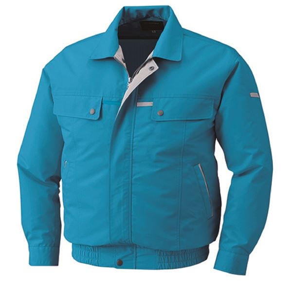 KU90450 空調服 綿/ポリ混紡 脇下マチ付き ターコイズブルー M