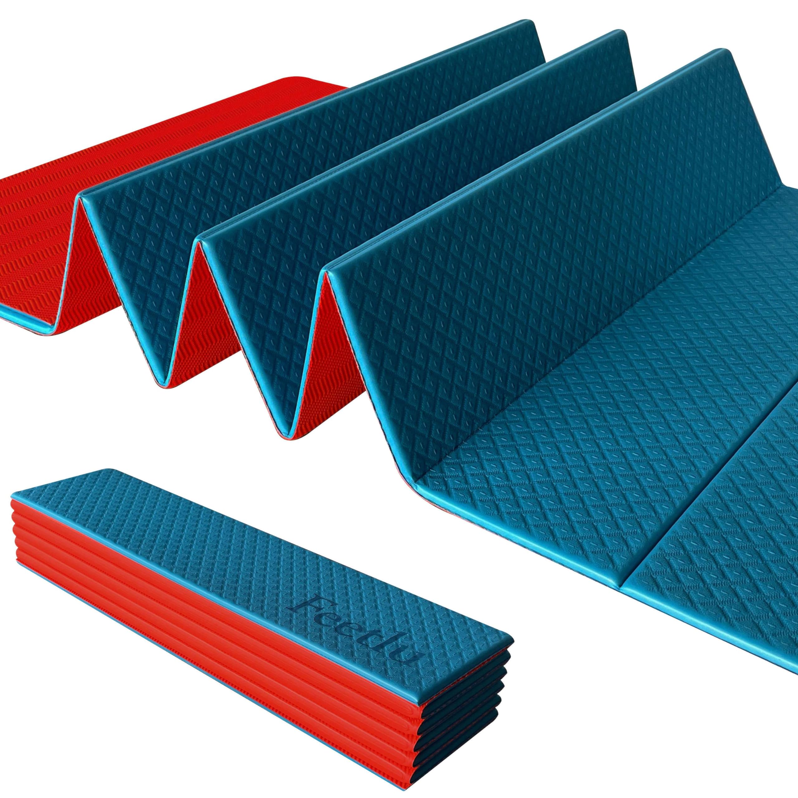 Feetlu ヨガマット 折りたたみ式 6mm トレーニングマット ヨガマット 180cm*60cm 持ち運び便利 多目的ヨガマット ストレッチマット 筋トレマット スポーツマット