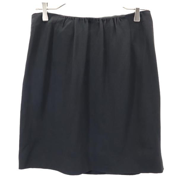 未使用 ミニ丈 ラップスカート 42 ブラック系 レディース
