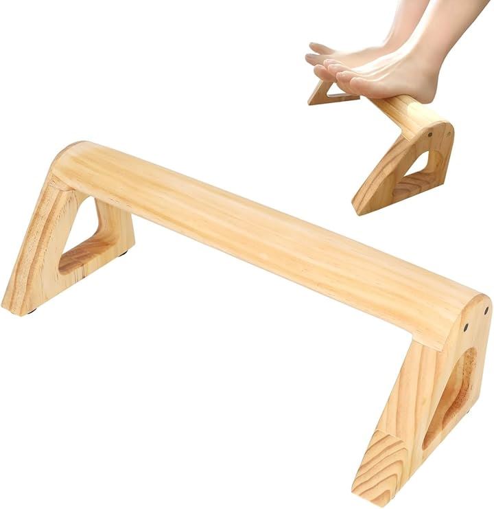 フットレスト 木製 デスク下 足置き 足置き台 デスクワーク テレワーク用 足台 足枕 青竹踏み( ウッドカラー)