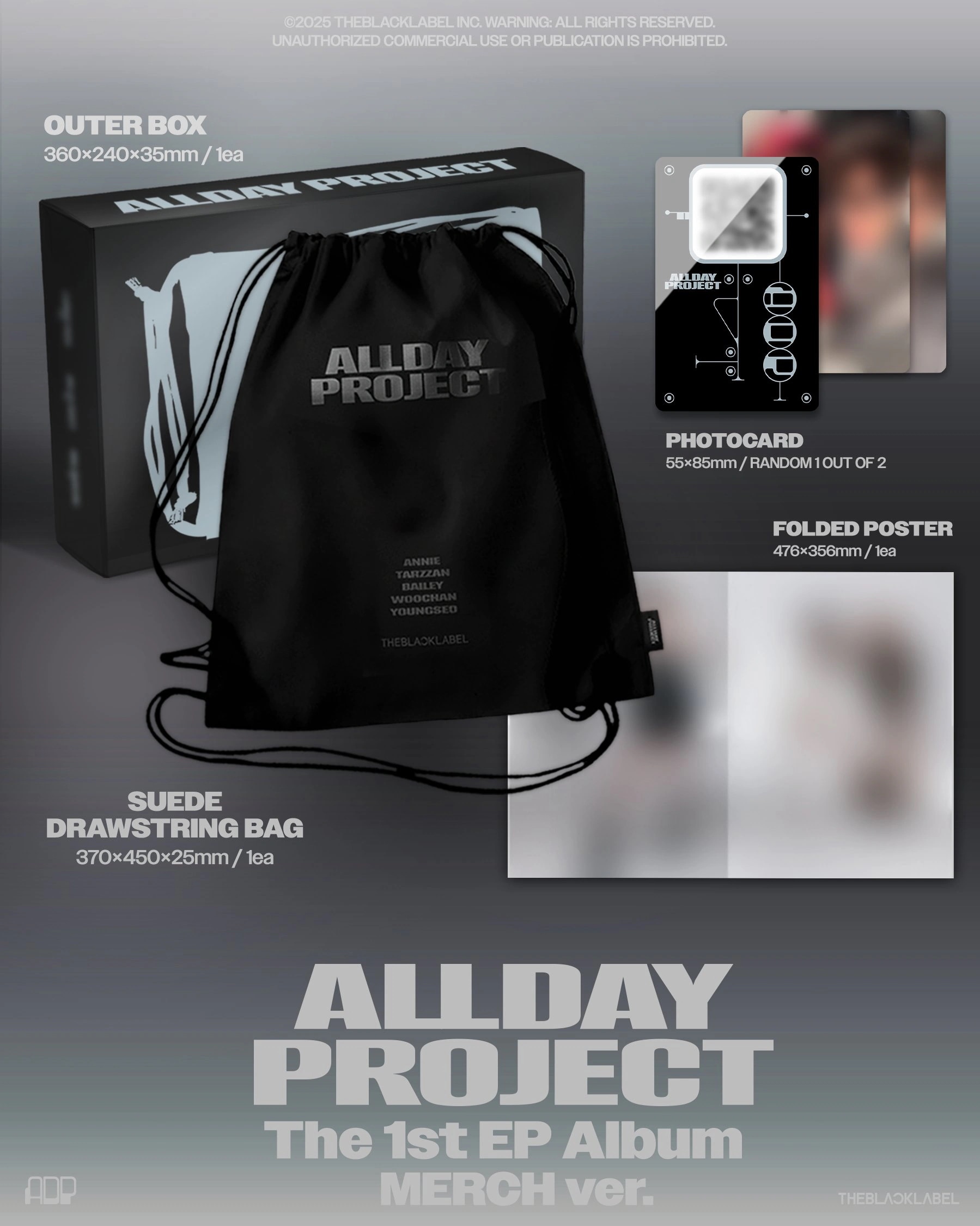ALLDAY PROJECT - The 1st EP ALLDAY PROJECT [MERCH ver.][DRAWSTRING BAG ver.] / 公式 オールデイ プロジェクト KPOP