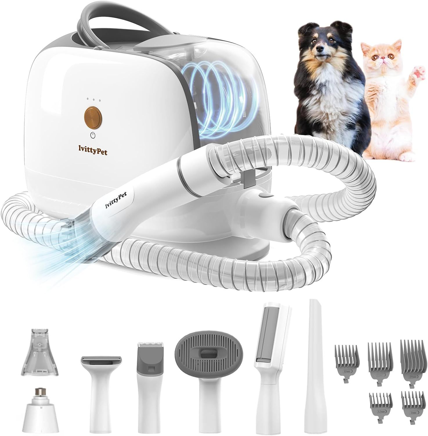 ペット グルーミング 掃除機 7-in-1 13kPa 犬用 バリカン 三段階調整 猫バリカン 抜け毛取り 防塵カップ 換毛期対策 一年保証付き 9,818円