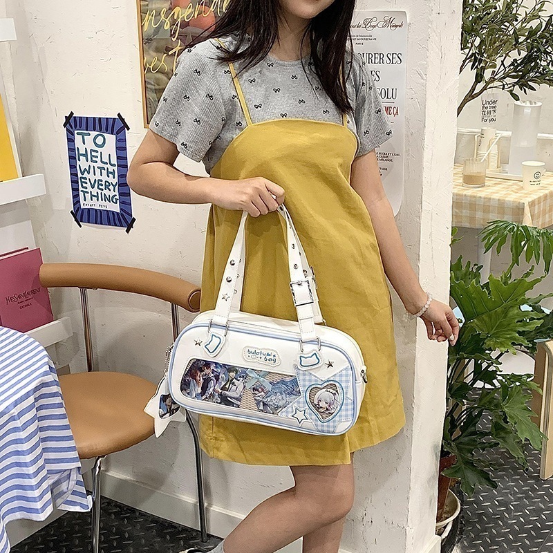 【1つ買うと10個無料】痛バッグ　痛バ　シンプルPU　　2way 　メッシュプレート付き　ショルダーバッグ　ハンドバッグ　オタク　オタ活　推し活　ライブ用 41