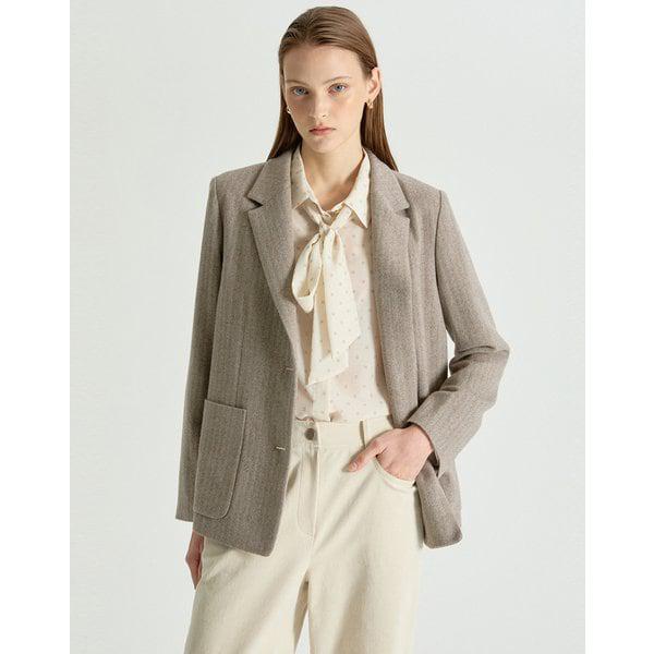 [25FW] セピア ウールカシミア ヘリンボーン ジャケット DLJA5D905S2