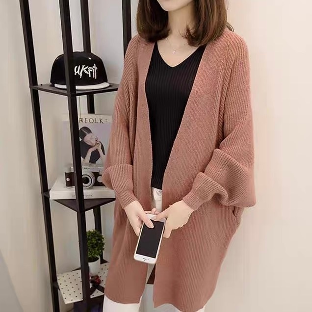 レディース トップス ニット カーディガン 羽織 前開き ロング 長袖 フェミニン ストリート かわいい 大人可愛い きれいめ シンプル カジュアル 上品 おしゃれ レトロ ガーリー ルーズ 抜け感