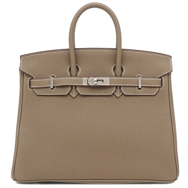 エルメス HERMES ハンドバッグ バーキン25 トゴ エトゥープ シルバー金具 グレージュ W刻印（2024年製） 【保存袋】【中古】