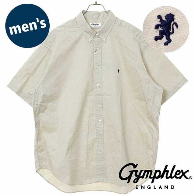 ボタンダウンシャツ ショートスリーブ [#GY-B0248 BIT] メンズ スポーツファッション トップス 半袖 カジュアルシャツ SAND BEIGE(NAVY) 正規取扱店
