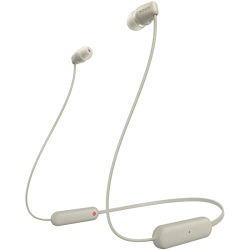 ソニー ワイヤレスイヤホン WI-C100:Bluetooth対応/25時間スタミナ/IPX4防滴/DSEE搭載 ベージュ WI-C100 CZ 小