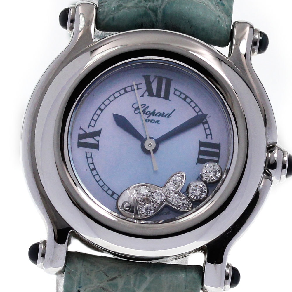 ショパール Chopard 27/8245-23 ハッピースポーツ ムービングフィッシュ クォーツ レディース _830306【中古】