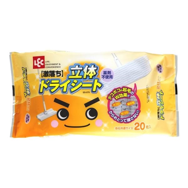 （まとめ）激落ち立体ドライシート 20枚入 SS-079 （フローリングワイパー用） 60個セット