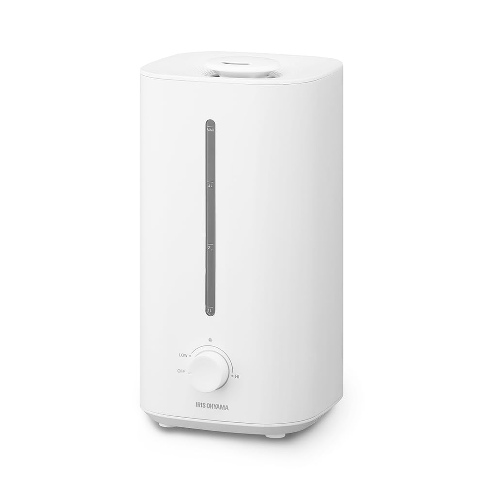 Qoo10最安値挑戦 アイリスオーヤマ 加湿器 超音波式 加湿量 280ml タンク容量 4L 畳 14時間連続加湿 上から給水 小型 卓上 デスク用 AZHM-UU28B-W ホワイト