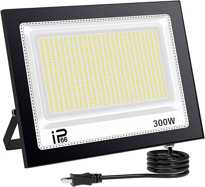 投光器 led 300W 屋外 100v 灯光器 作業灯 外灯 30000LM 6500K IP66 工事用ライト ledライト 1セット( 黒い, 300W 1セット)