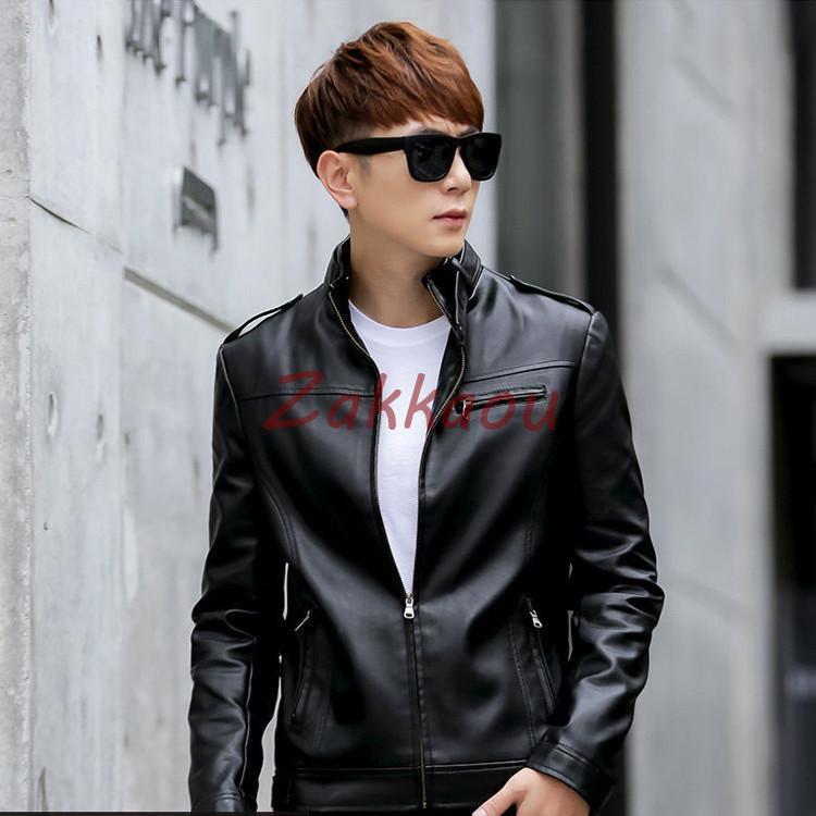 PU メンズ革ジャン 秋冬　レザージャケット PU ライダースジャケット バイクウェア シングル 防寒防風 お兄系
