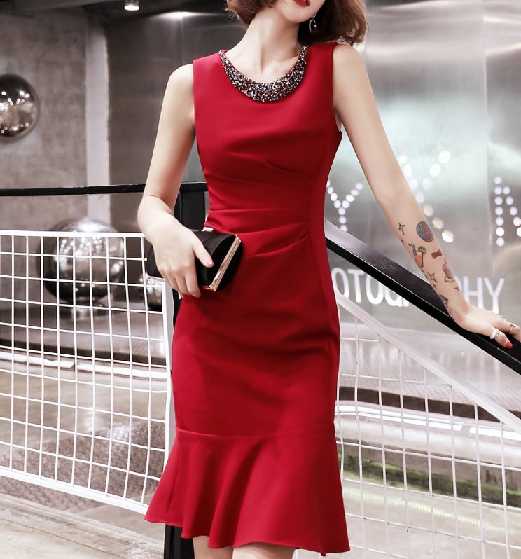 ワンピース 上着 人気 おすすめ おしゃれ お洒落 激安 安い プチプラ 肩出し ノースリーブ マーメイドライン タイト ふんわり 膝丈 ミニスカート 無地 フリル 可愛い かわいい lon