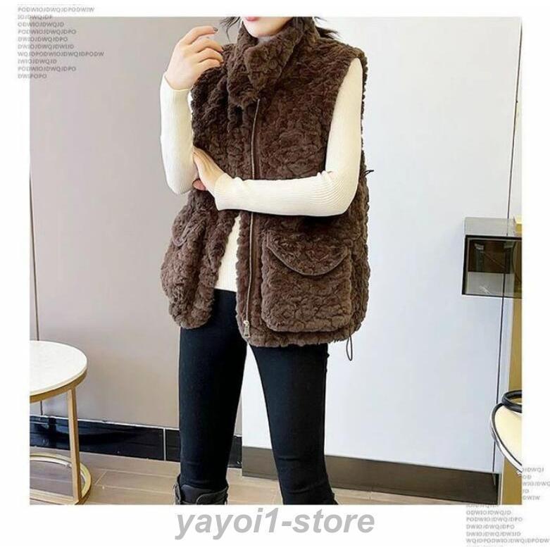 ファーベスト ベスト レディース 秋冬 ジレ ファーコート ボリューム フェイクファー 羽織り アウター ジャケット ジレ レイヤード 重ね着 ミドル丈 羽織 秋 冬 6,054円