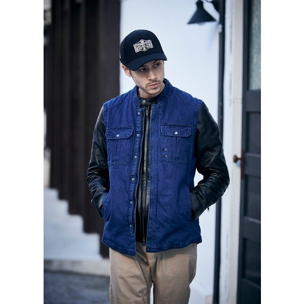 RIDEZ MOTO CLUB VEST INDIGO XL MV02 プロテクターベスト