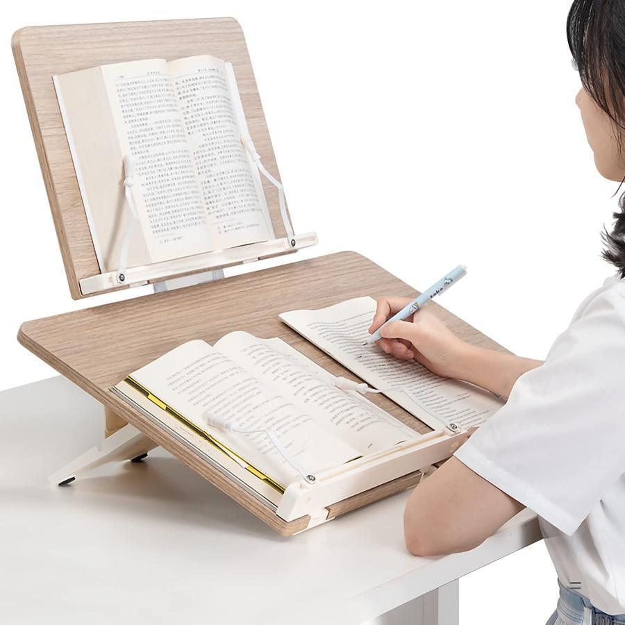 【数量限定/新品特売】傾斜台 書見台 勉強 卓上 ブックスタンド 学習台 大型 木製 竹製 多用途 姿勢改善 肩こり解消 高さ調整可 角度調整可 ブックエンド 子供 学生 絵描き イラスト