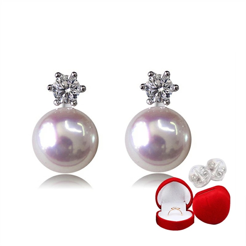 冠婚葬祭 CZダイヤ 日本製 アコヤ真珠 ピアス 真珠 パール レディース 本真珠 18KGP ホワイト 925シルバー 母の日 七五三結婚式ウエディング 全品ギフトラッピング ホワイトディー 可愛い