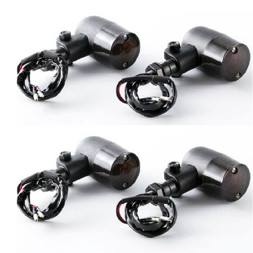 【Life Design Johnson.77】バイク用 ウインカーライト ランプ 円筒型 クラシックタイプ ヨーロピアン ウィンカー 高輝 4個セット CB ホーク ステー 配線 付属 モンキー 汎