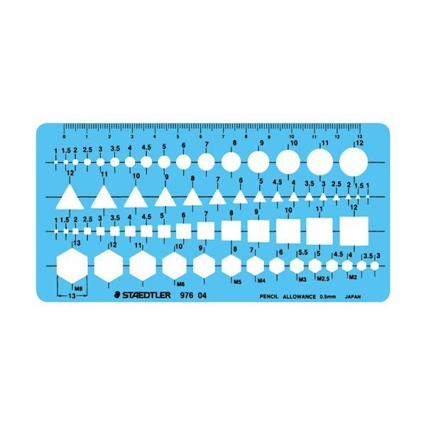 （まとめ） ステッドラー テンプレート 組合せ定規 エッジ付 976 04 1枚 [x5セット]