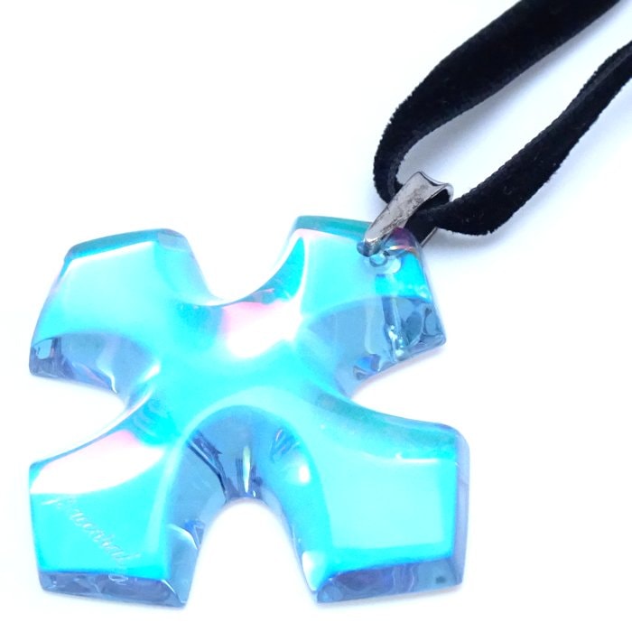 クリスタル クロス ネックレス クリスタルxシルバー925xベルベットコード /292981【中古】