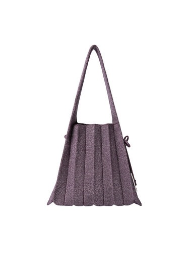 JOSEPH&STACEY公式 ニットバッグ Lucky Pleats Knit S Starry Plum Jam