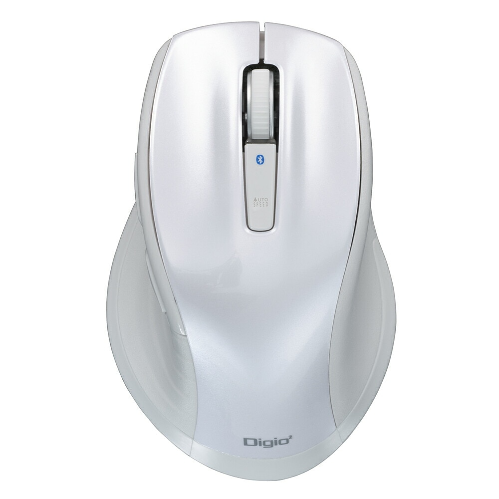 F_line Bluetooth静音5ボタンBlueLEDマウス Lサイズ ホワイト MUS-BKF149W