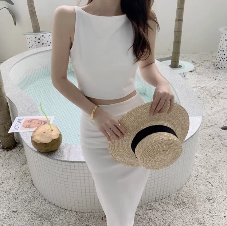 ショルダーカットベスト スカート 2点セット セットアップ ツーピース ロング丈 ノースリーブ かわいい 大人可愛い きれいめ シンプル カジュアル 大人 上品 おしゃれ お洒落 かっこいい 大人女子