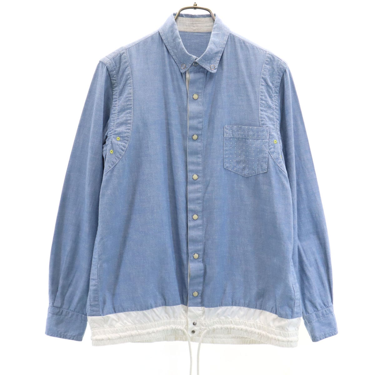 Sacai サカイ 日本製 シャンブレー シャツジャケット 1 ブルー系 メンズ 古着