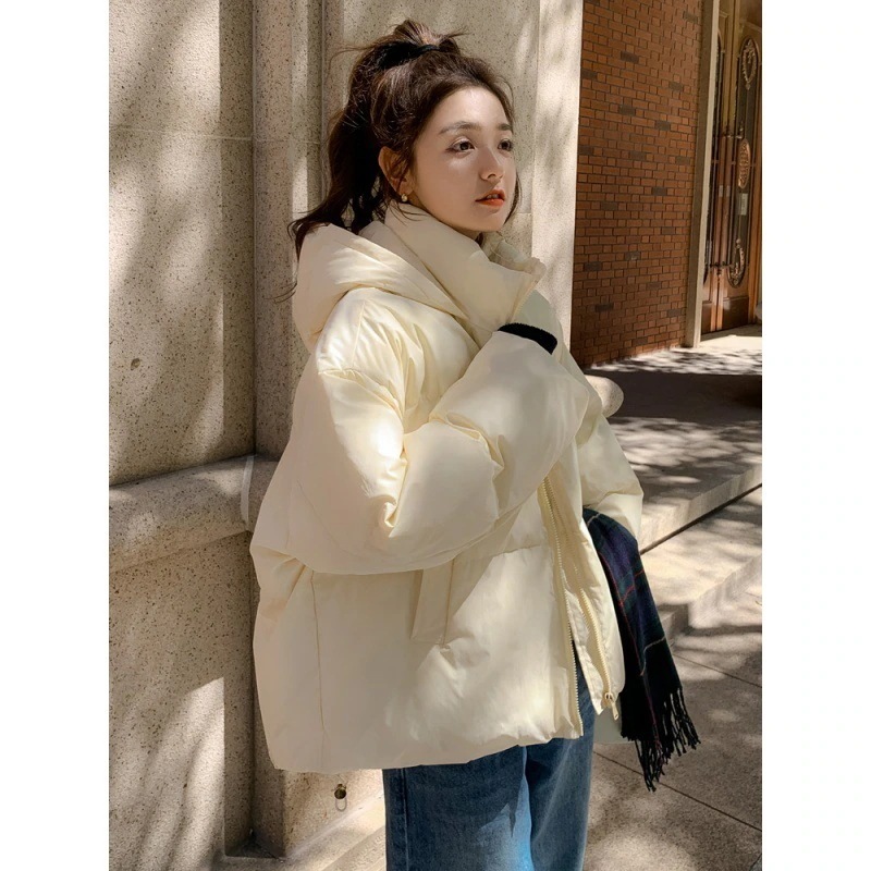 韓国ファッション ins 暖かい 防風 通勤 厚手 アウター レディース ジャケット カジュアルコート 中綿 軽量 体型カバー デザイン感