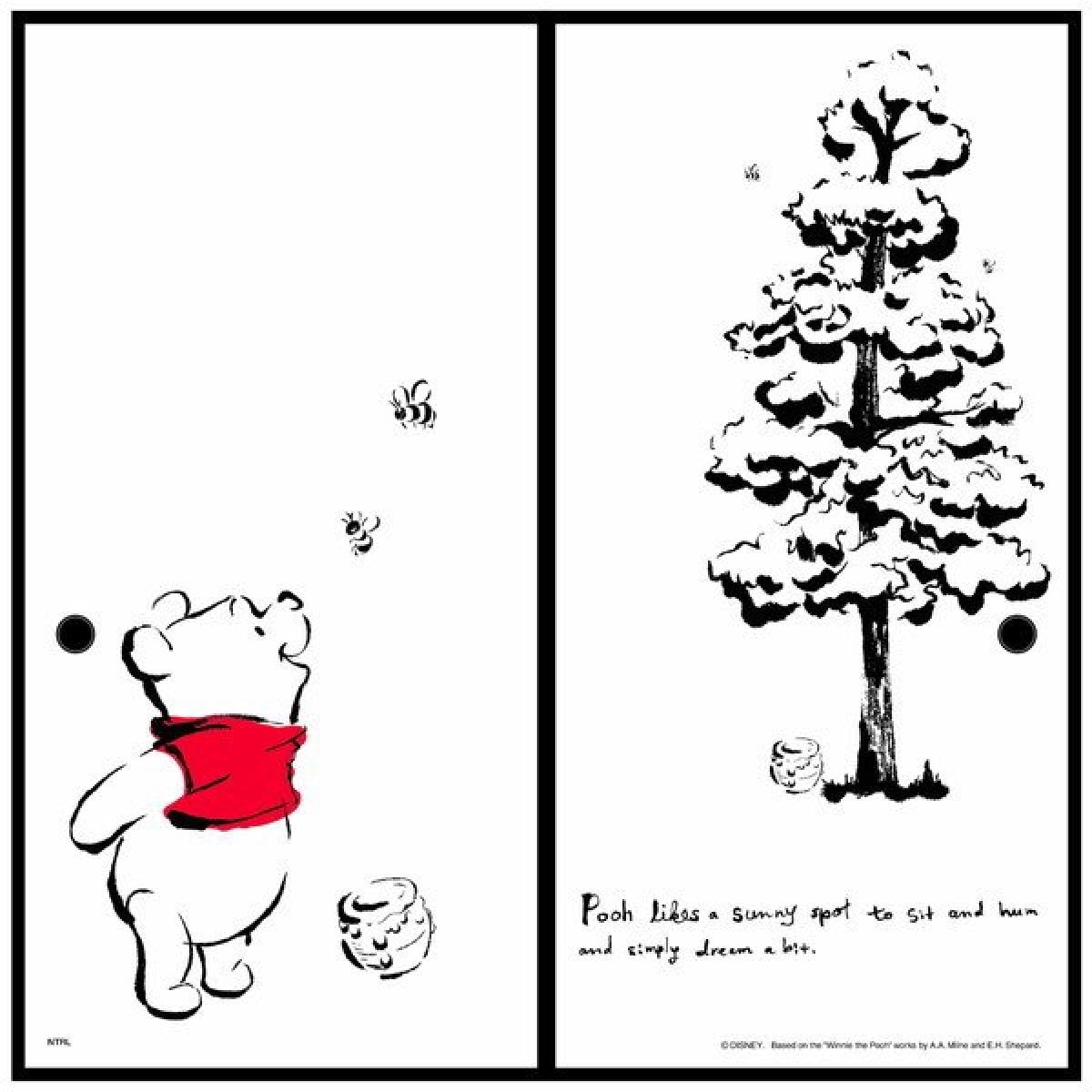 アサヒペン ふすま紙 くまのプーさん 襖紙 NTLWP-005F 92cm×182cm 2枚入り リメイク 簡単 張り替え かわいい ディズニー ピグレット ティガー イー