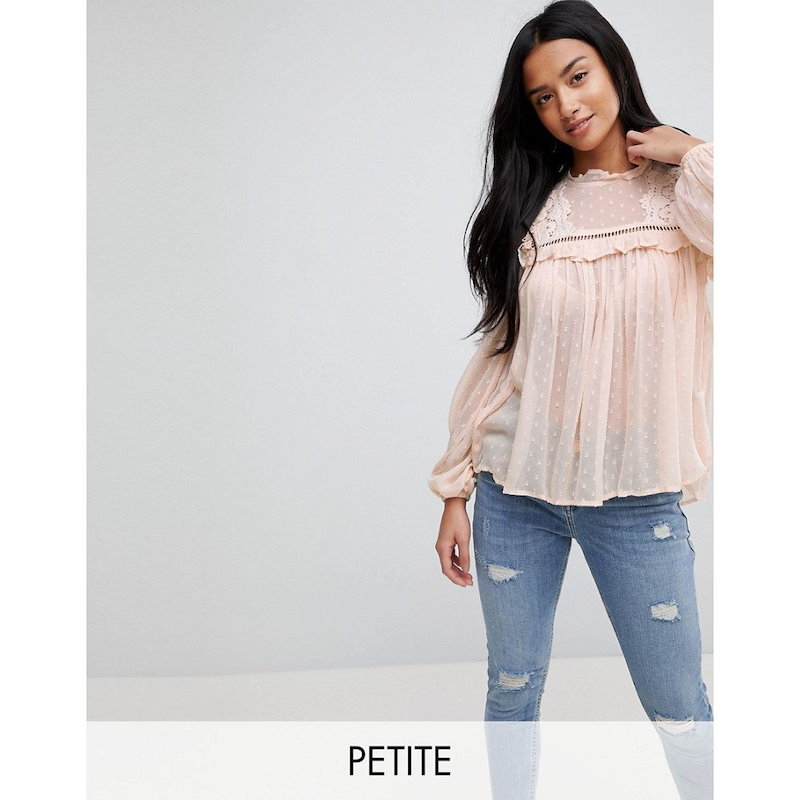 リバーアイランド レディース トップス【River Island Petite Bib Front Top】Peach リバーアイランド レディース トップス【River Island Petite Bib Front Top】Peach