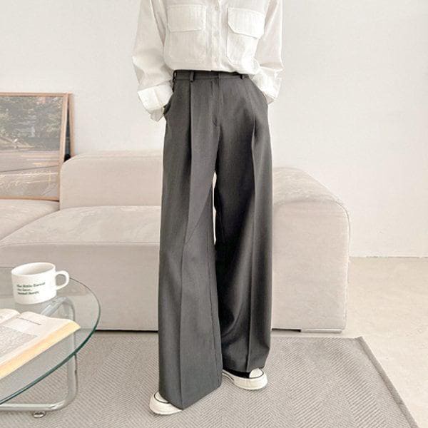 女性スラックス ワイドフィット ストレッチ 会社員パンツ LNSP006