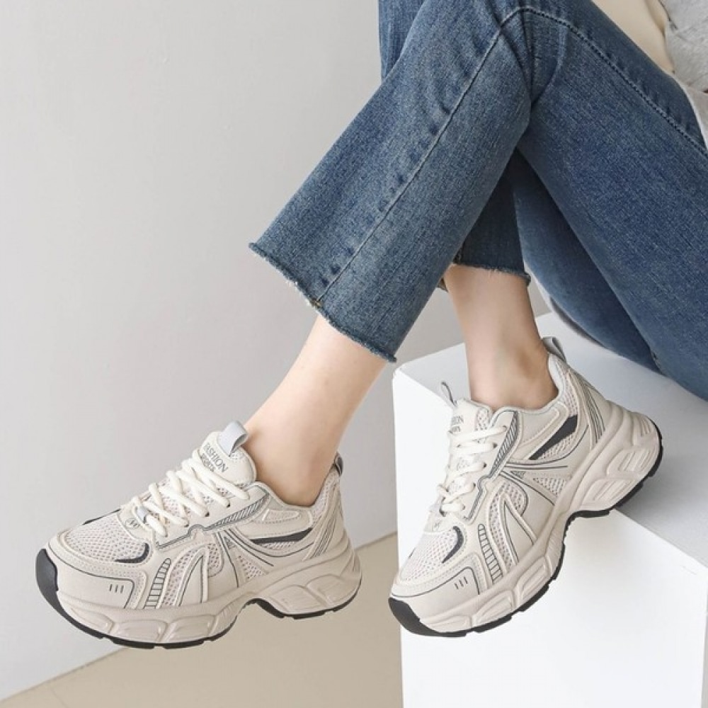 [ニーナのパリ] 4cmメッシュアグリースニーカー