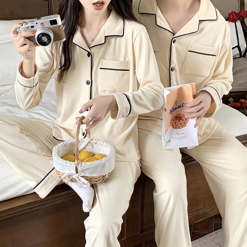 ゆったり 部屋着寝間 メンズ+レディースパジャマ2点セット 厚手 パジャマ レディース ルームウェア おしゃれ