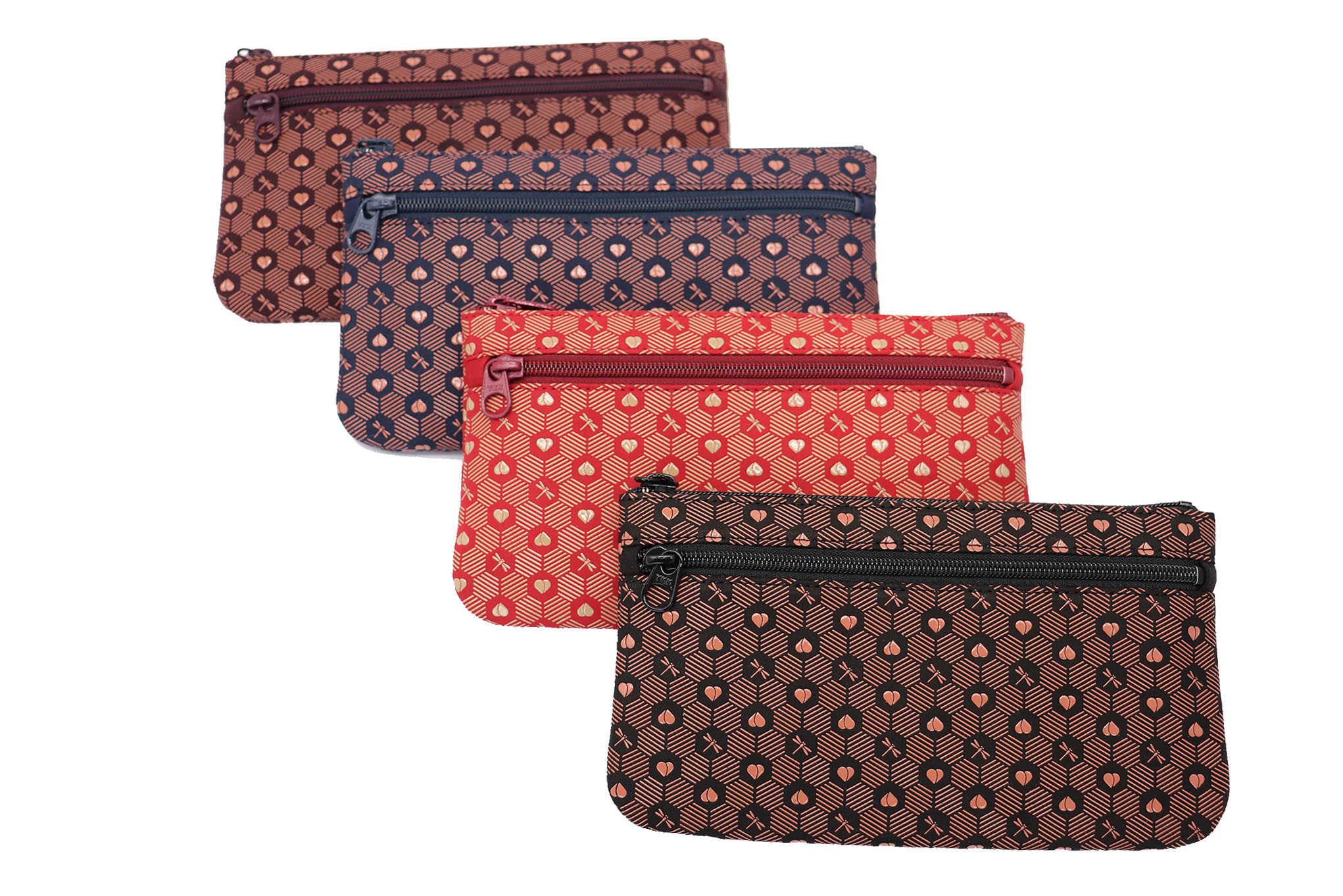 印傅屋上原勇七 正規品 モモハナ お守り印伝 「 NO.6ポーチ/小物入れ」 甲州印伝 鹿革 男女兼用