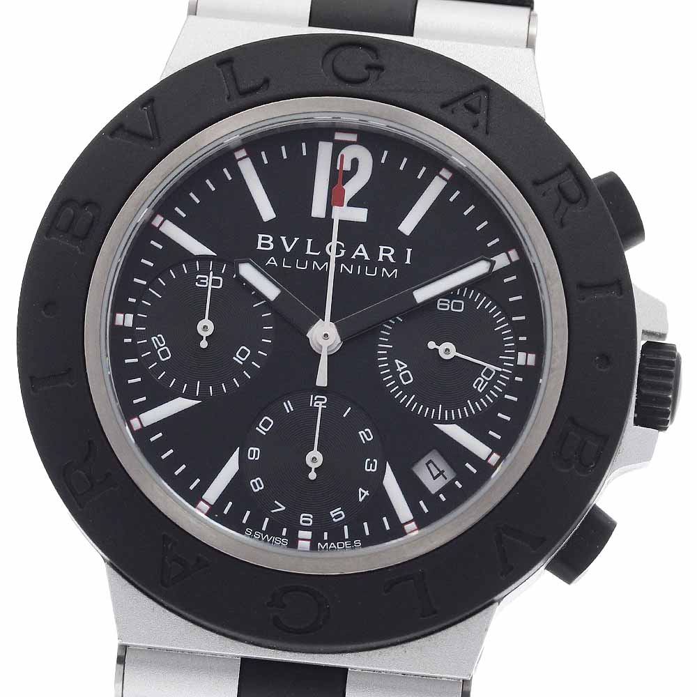 ブルガリ BVLGARI BB41ATCH アルミニウム クロノグラフ 自動巻き メンズ 良品 _955537【中古】