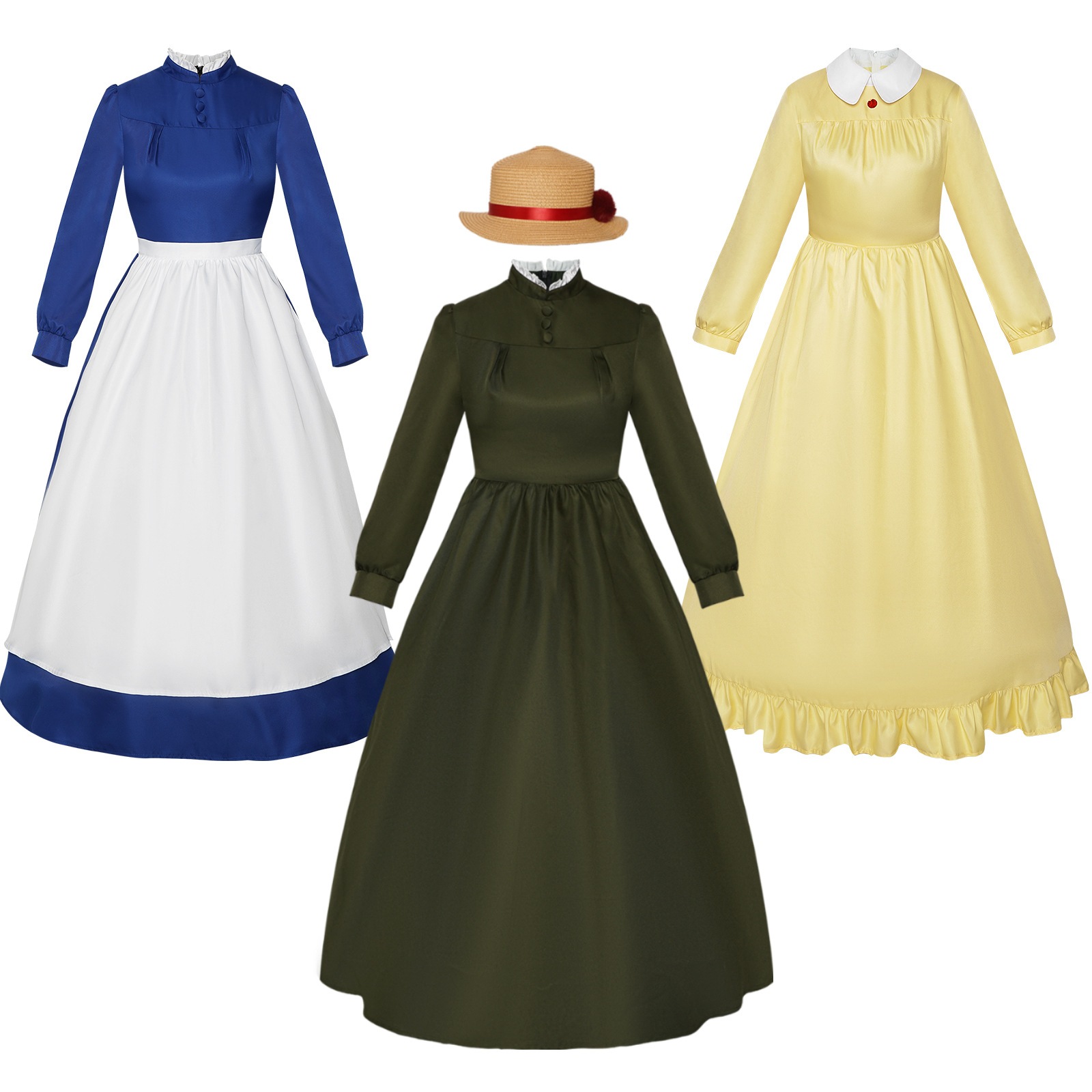 【限時割!引!】ハルモバイル城cos服ハロウィンソフィー黄色ワンピースコスプレ衣装