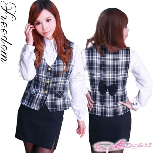 コスプレ コスチューム セクシー 制服 衣装 OL オフィスレディ 仕事 秘書 スーツ ミニ セクシー パーティー ミニスカ キャバ インスタ 撮影 職業コスプレの定番！長袖ブラウスチェック柄ベス 5,083円