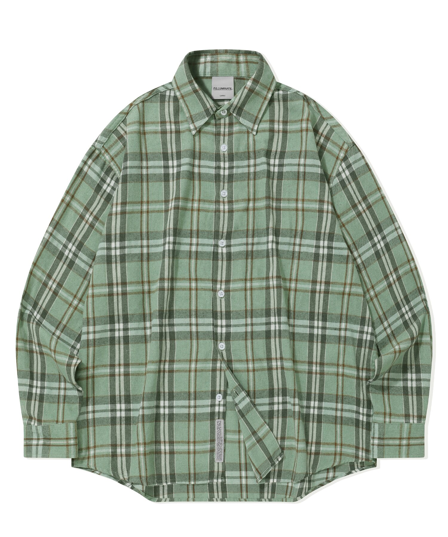 オーバーフィット フォレスト チェック シャツ-グリーン