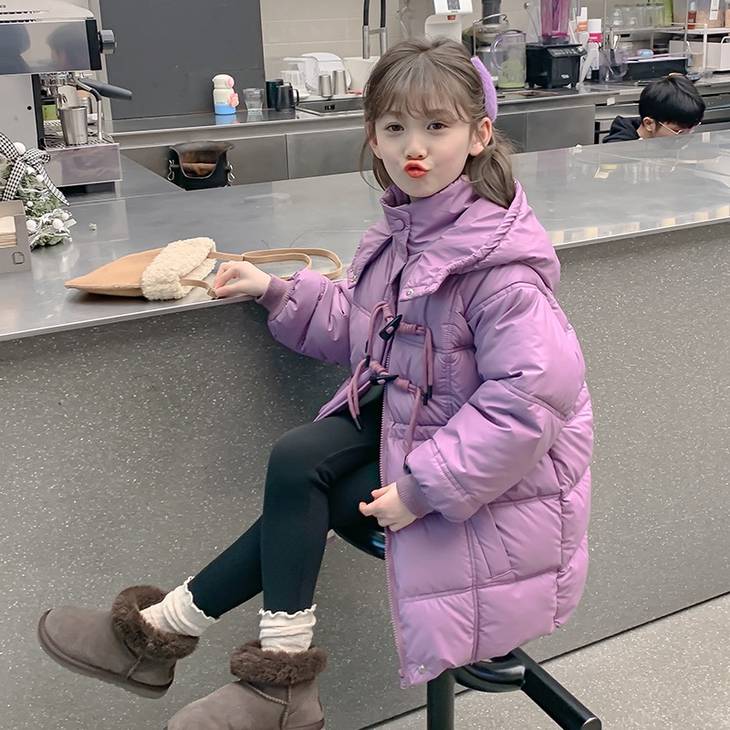 【迅速な出荷】女の子用綿入り冬服おしゃれな2023年新作女の子用ミドル丈綿入りジャケット子供用冬用綿入りコート洗濯不可
