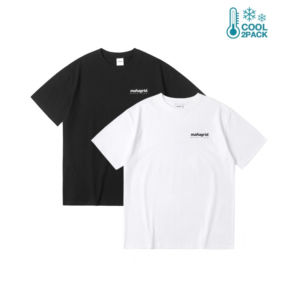 マハグリッドクールコットン 2パック SS Tシャツホワイト/ブラック (MG2DMMT540A) 7,944円