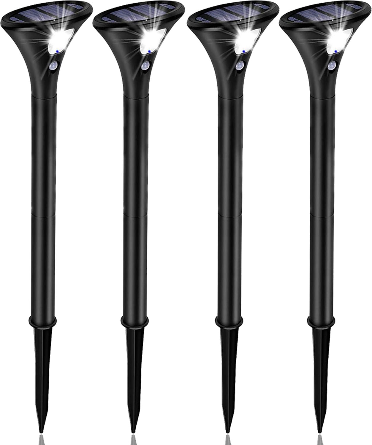 E-FINDS ソーラーライト 屋外 おしゃれ ガーデンライト LED ライト デッキライト 防犯ライト 自動点灯 スポットライト イルミネーション 電気代ゼロ 照明 (4個入り 昼光色)