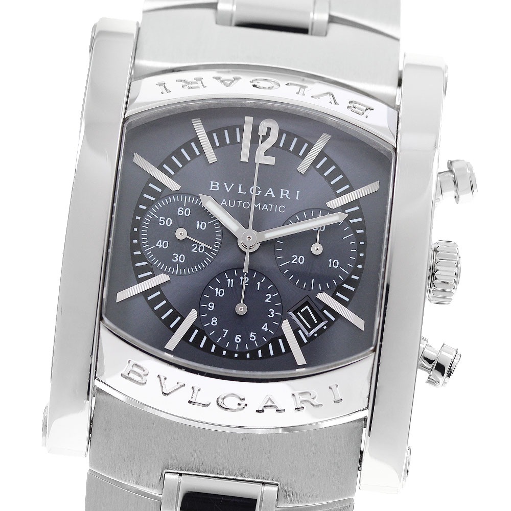 ブルガリ BVLGARI AA44SCH アショーマ クロノグラフ デイト 自動巻き メンズ 箱・保証書付き_955042【中古】