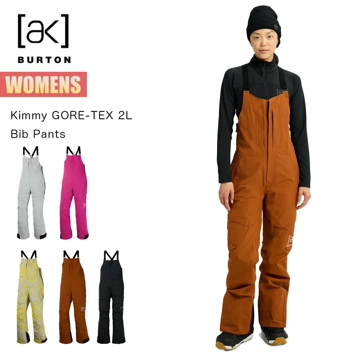 スノーボードウェア レディース ビブパンツ 25-26 [ak] キミー ゴアテックス 2レイヤー W26JP-212841 Womens [ak] Kimmy GORE-TEX 2L Bib