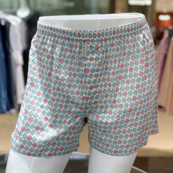 男性綿80番手魚プリントトランクス（WMP5413 AP）