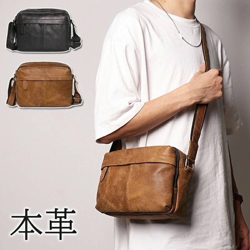 ショルダーバッグ 斜めがけバッグ メンズバッグ 本革 牛革 レザーバッグ メッセンジャー ビジネスバッグ カジュアル メンズ バッグ 紳士用 自転車 大容量 アウトドア シンプル 旅行 肩掛け 鞄 カ 5,229円