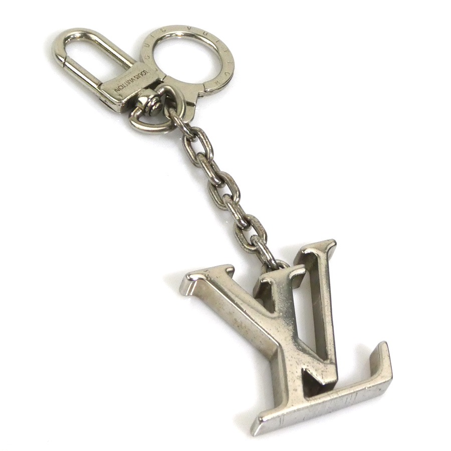 ルイ ヴィトン LOUIS VUITTON チャーム キーリング ポルト クレ イニシャル LV メタル シルバー ユニセックス M65071 r10525a